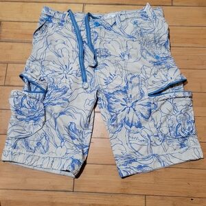 Rare Jet Lag Organic Sanforized Floral Cargo Shorts Men 40